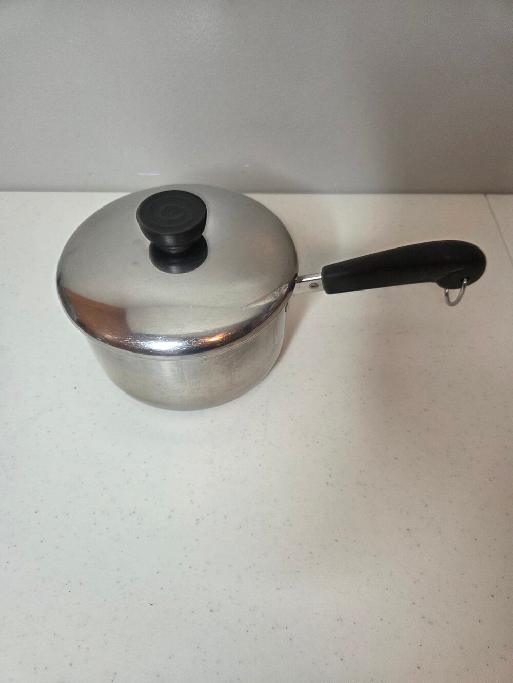Revere Ware 1.5 Quart Stainless Steel Saucepan Pot w Lid Vintage USA